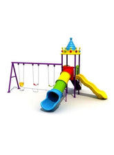 مجموعة ملعب خارجي للأطفال من هويتيش مع منزلقات وأراجيح